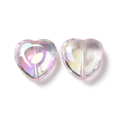 UV Plating Rainbow Iridescent Acrylic Beads PACR-H001-10-1