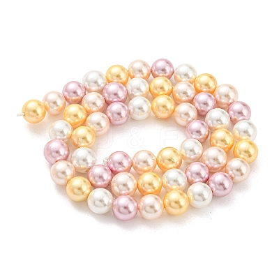 Electroplated Shell Pearl Beads Strands SHEL-F008-03B-05-1