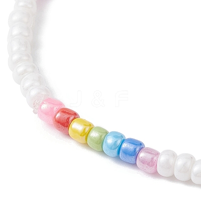 Glass Seed Beaded Stretch Bracelets BJEW-JB09975-02-1