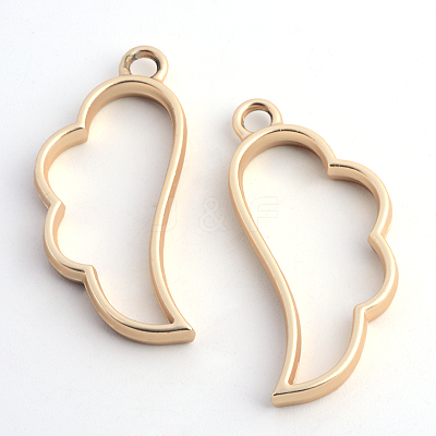 Rack Plating Alloy Wing Open Back Bezel Pendants X-PALLOY-S047-27C-FF-1