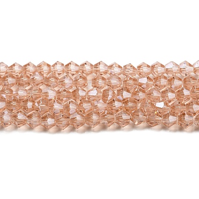 Transparent Electroplate Glass Beads Strands GLAA-F029-4mm-C15-1