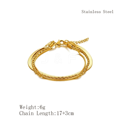 Stylish Stainless Steel Triple-layer Bracelets OB2318-2-1