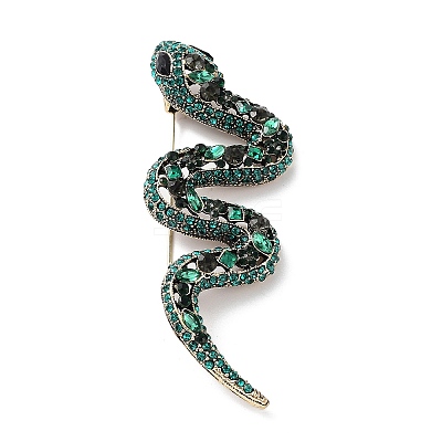 Alloy Rhinestone Brooch JEWB-M035-12AG-1