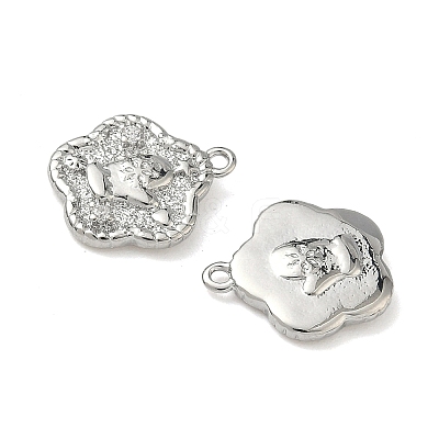 Christmas Brass Micro Pave Clear Cubic Zirconia Pendants KK-A280-03E-P-1