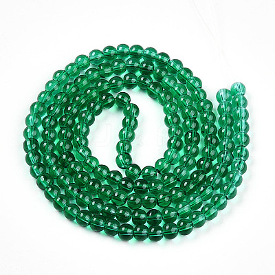 Baking Paint Transparent Glass Beads Strands DGLA-N006-6mm-09-1