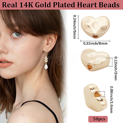 50Pcs Brass Beads KK-BBC0018-53-1