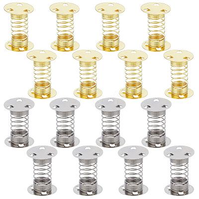 16Pcs 2 Colors Iron Handmade DIY Ultra Light Clay Spring Base IFIN-BC0007-25-1