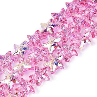 Electroplate Transparent Glass Beads Strands EGLA-Q136-01A-13-1