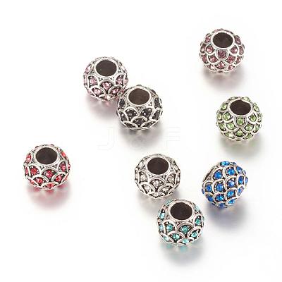 Alloy Rhinestone European Beads MPDL-S047-M-1