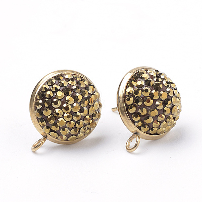 Polymer Clay Rhinestone Stud Earring Findings EJEW-S198-02-1