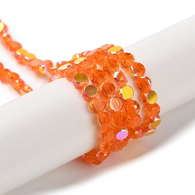 Transparent Electroplate Glass Beads Strands GLAA-Q099-A01-M02-1