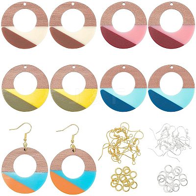 DIY Walnut Wooden Dangle Earring Making Kits DIY-OC0006-62-1