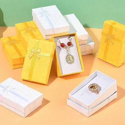 6Pcs Cardboard Jewelry Set Boxes CON-YW0001-70A-1