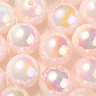 UV Plating Rainbow Iridescent Acrylic Beads PACR-E001-03H-1