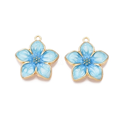 Rack Plating Alloy Enamel Pendants ENAM-N056-365KCG-04-1