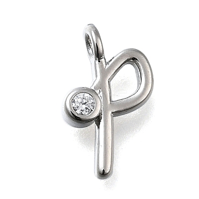 Brass Micro Pave Cubic Zirconia Pendants KK-B132-12P-P-1