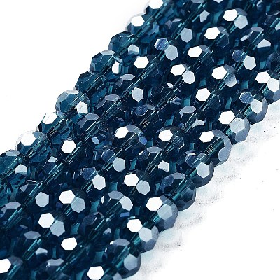 Electroplate Transparent Glass Beads Strands EGLA-A035-T6mm-A12-1