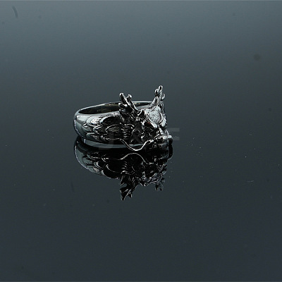 Retro 304 Stainless Steel Dragon Finger Rings WG26D82-01-1