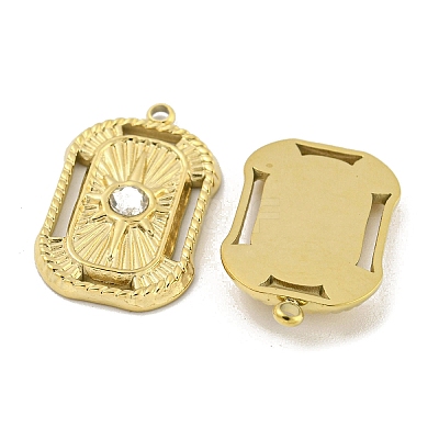 304 Stainless Steel Rhinestone Pendants STAS-P356-40G-1