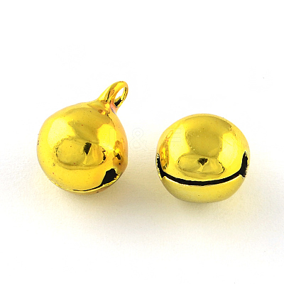PVD Vacuum Plating Brass Bell Charms Pendants KKB-R002-8mm-07-1
