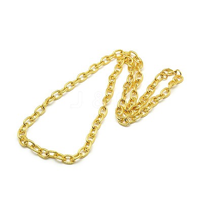 Fashionable 304 Stainless Steel Twisted Grain Cable Chain Necklaces STAS-A028-N077G-1