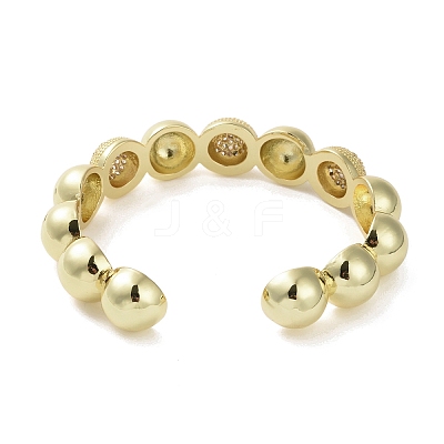 Brass Micro Pave Cubic Zirconia Cuff Bangle BJEW-K239-01G-1