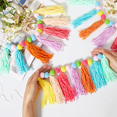 Wool Felt Ball Tassel Garland Banner DIY-WH20011-28A-1