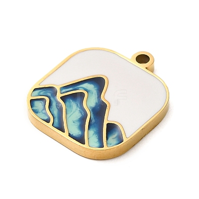 Ion Plating(IP) 304 Stainless Steel Enamel Pendants X-STAS-Q301-13G-1