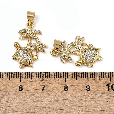 Brass Micro Pave Cubic Zirconia Pendants KK-I358-064G-05-1