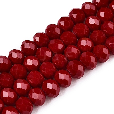 Opaque Solid Color Imitation Jade Glass Beads Strands EGLA-A044-P8mm-D02-1