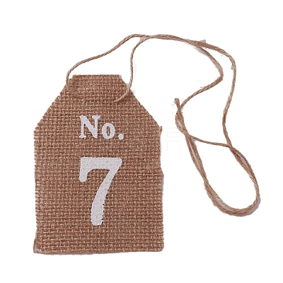 Hanging Linen Table Number Tags HJEW-WH0021-17-1
