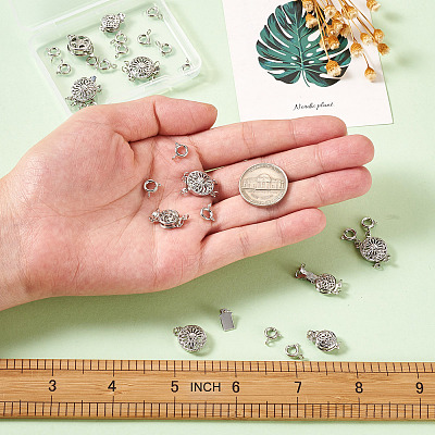 28Pcs 6 Style Brass Box Clasps FIND-TA0001-53-1