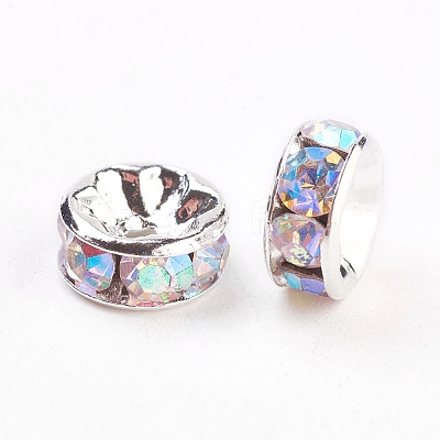 Brass Rhinestone Spacer Beads RB-A014-Z8mm-28S-NF-1