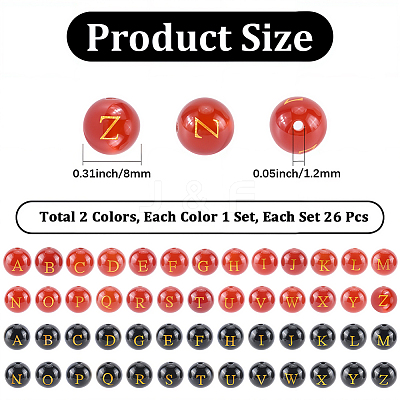 52Pcs 2 Colors Natural Carnelian and Black Onyx(Dyed & Heated) Beads G-SC0003-82-1