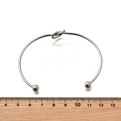 Heart 304 Stainless Steel Open Cuff Bangles BJEW-M113-01P-1