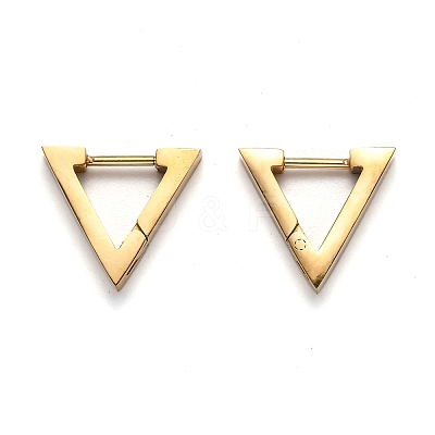 304 Stainless Steel Triangle Huggie Hoop Earrings STAS-H156-02C-G-1