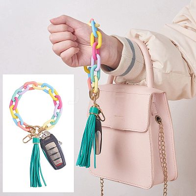 Chain Link Wristlet Keychain HJEW-SW00013-03-1