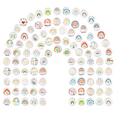 120Pcs Glass Cabochons GGLA-PH0001-25-1