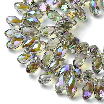 Transparent Electroplate Glass Beads Strands GLAA-K064-07A-HR01-1