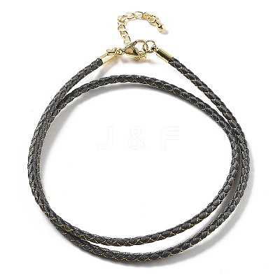 Polyester Cord Braided Necklace Makings MAK-L043-03G-1