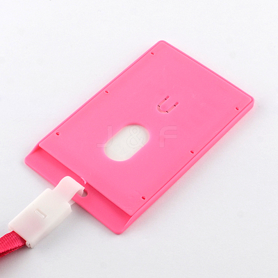 Frosted Plastic Neck Strap Card Holders X-AJEW-R043-A05-1