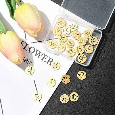 24Pcs 12 Styles 201 Stainless Steel Links/Connectors STAS-FS0002-07-1