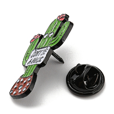 Cactus with Word Don't Be A Prick Enamel Pins JEWB-Q031-04EB-02-1
