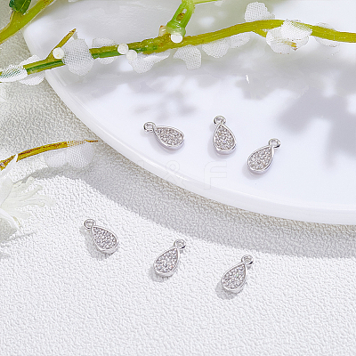 6Pcs Rhodium Plated 925 Sterling Silver Pendant STER-PH0003-36-1