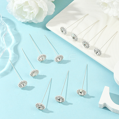 16Pcs Alloy Crystal Rhinestone Head Pins FIND-SP0004-63S-1