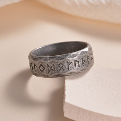 Viking Rune 304 Stainless Steel Finger Rings for Men WGDF4AB-57-1