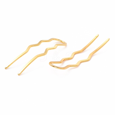 Rack Plating Brass Hair Forks OHAR-C004-01G-1