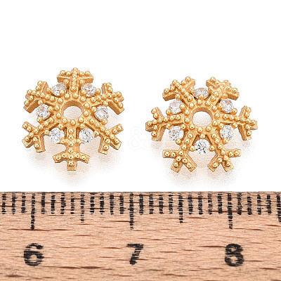 925 Sterling Silver Micro Pave Clear Cubic Zirconia Bead Caps STER-T008-42G-1