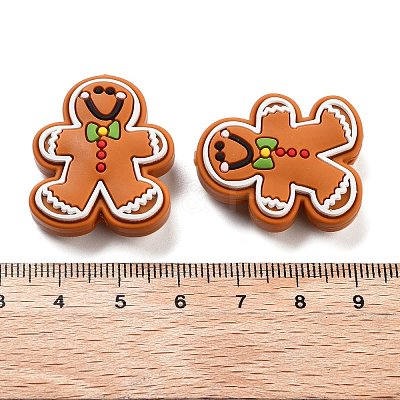Christmas Gingerbread Man Silicone Beads SIL-U005-01A-1