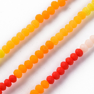 Opaque 7 Colors Frosted Glass Beads Strands FGLA-T002-02A-A03-1